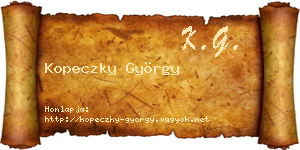 Kopeczky György névjegykártya