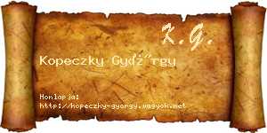 Kopeczky György névjegykártya