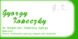 gyorgy kopeczky business card
